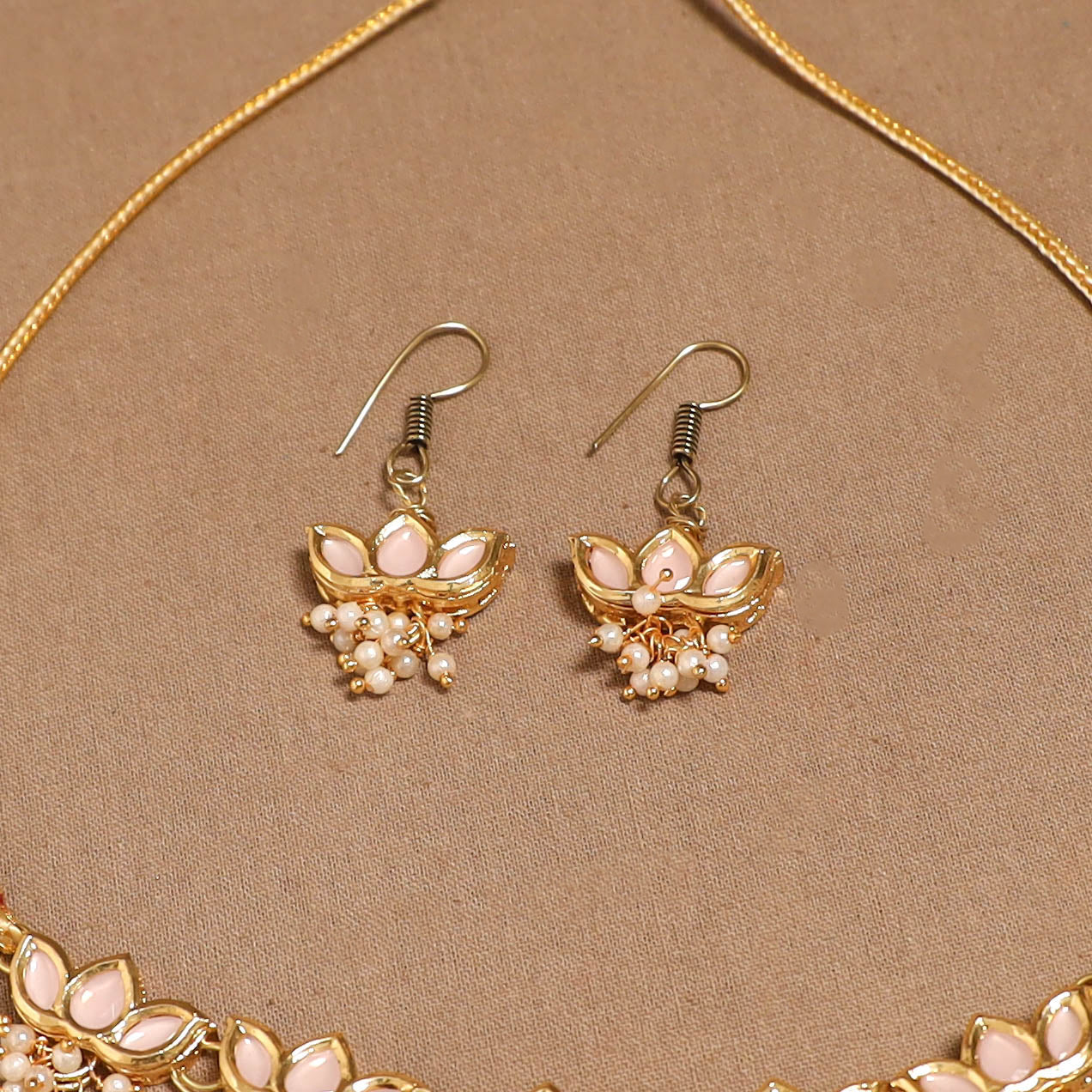 Kundan work choker necklace set 47 - handcrafted