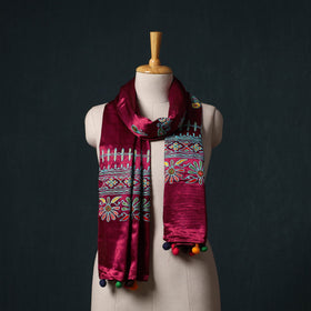 Kutch aari hand embroidery mashru silk stole 42