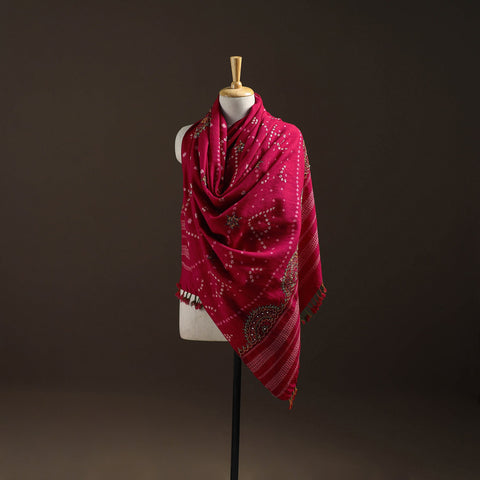 Pink - kutch bandhani handwoven neran hand embroidery