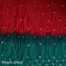 Kutch bandhani tie-dye cotton saree with blouse piece 04