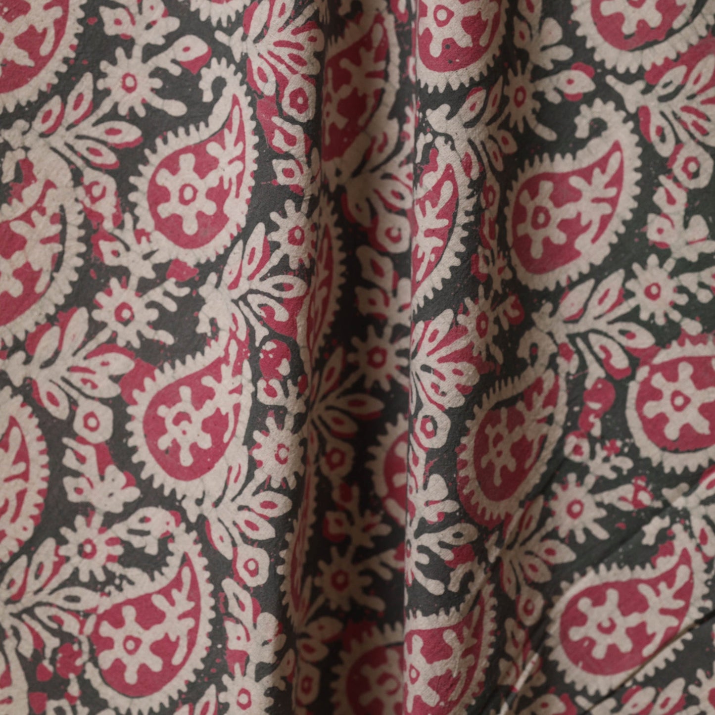 Pink - kutch batik cotton fabric 06 - handcrafted