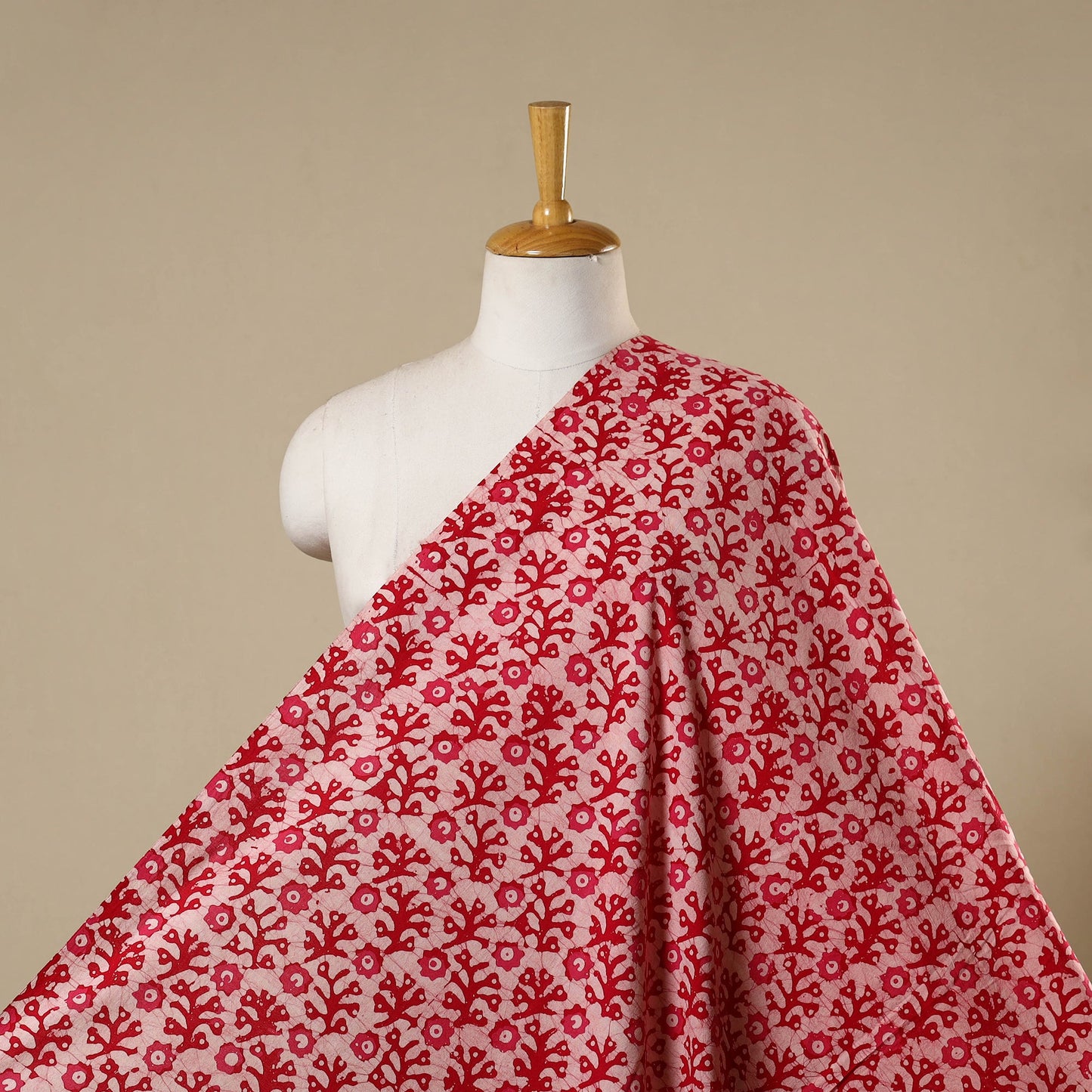 Pink - kutch batik cotton fabric 10 - handcrafted