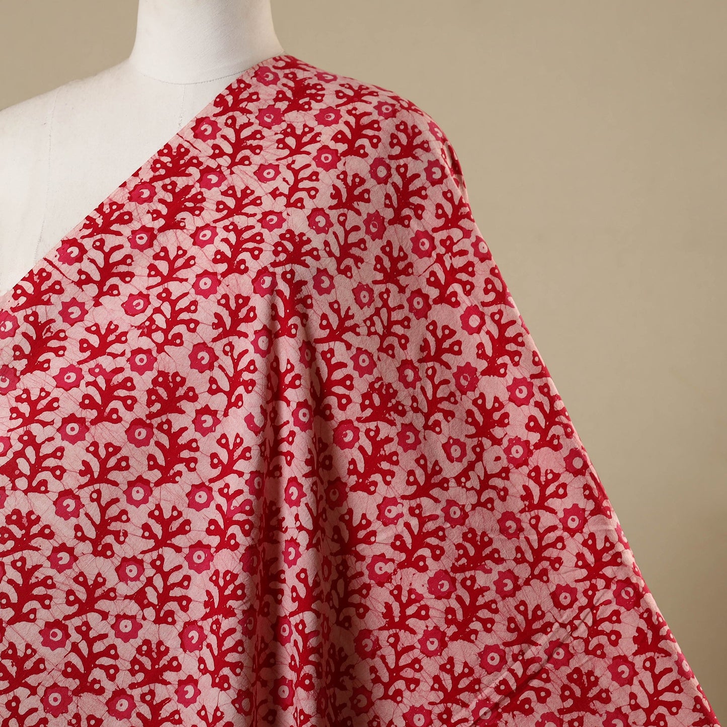 Pink - kutch batik cotton fabric 10 - handcrafted