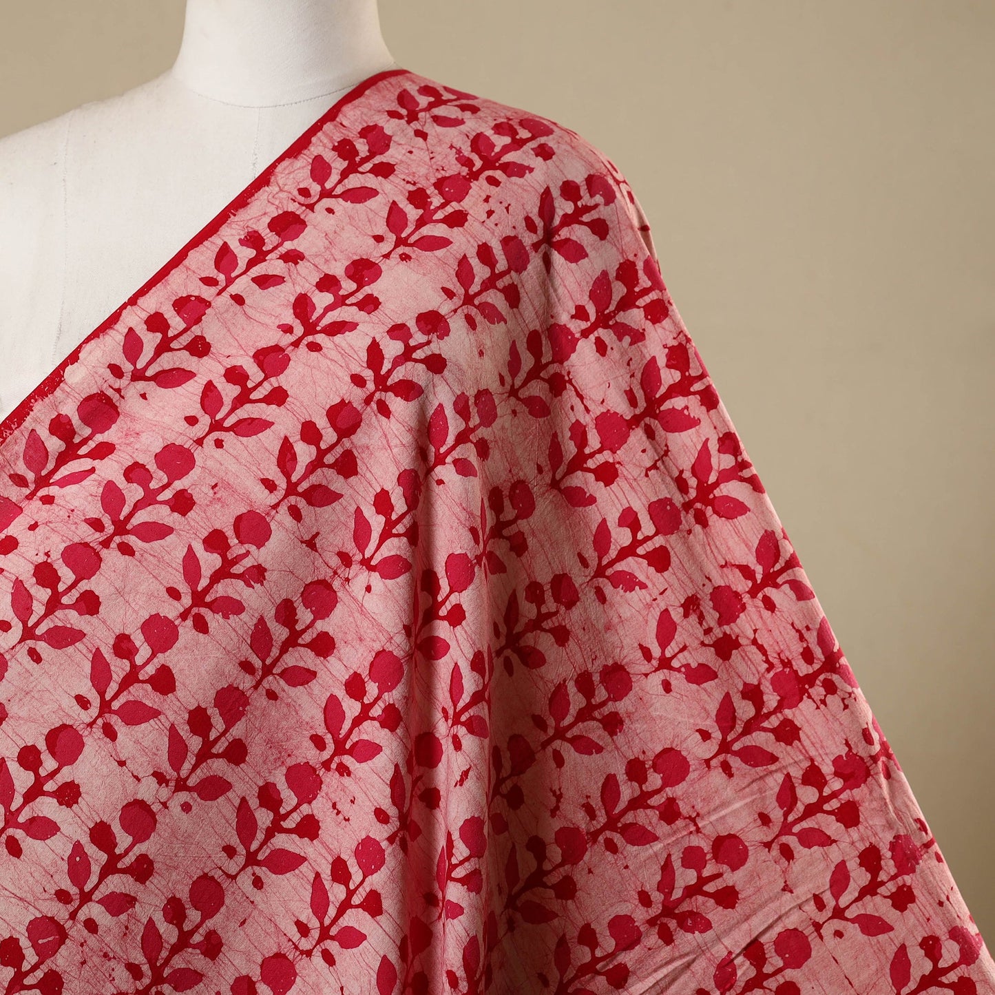 Pink - kutch batik cotton fabric 11 - handcrafted