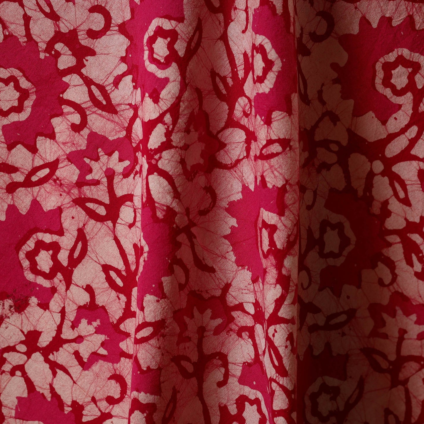 Pink - kutch batik cotton fabric 42 - handcrafted