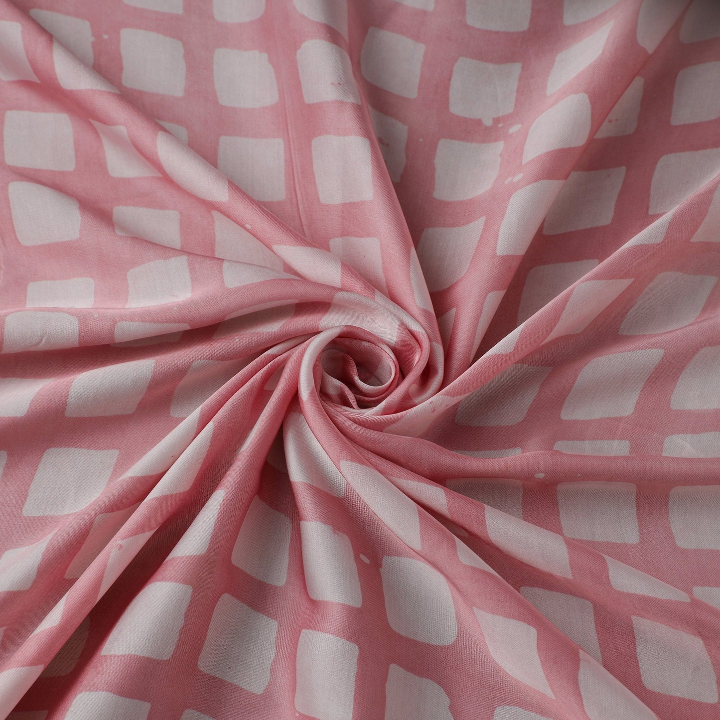 Pink - kutch batik modal silk fabric 08 - handcrafted