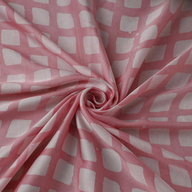 Pink - Kutch Batik Print Modal Silk Fabric 08