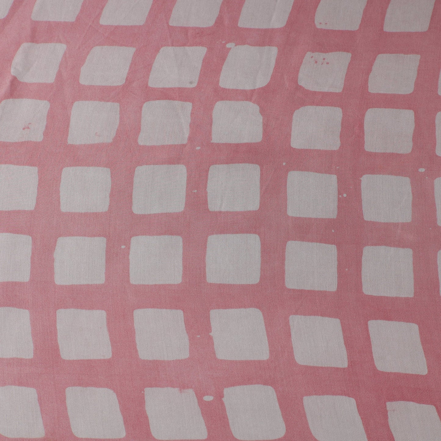 Pink - kutch batik modal silk fabric 08 - handcrafted