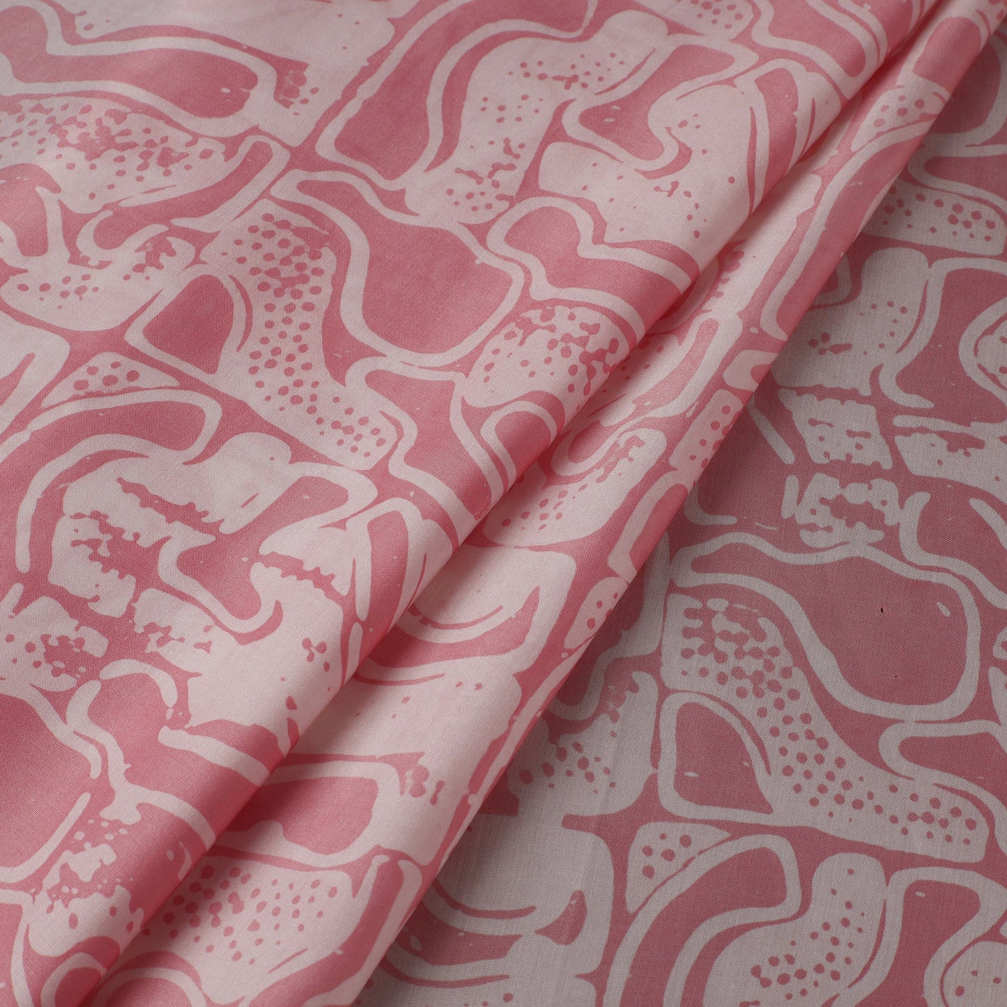 Pink - Kutch Batik Print Modal Silk Fabric 16