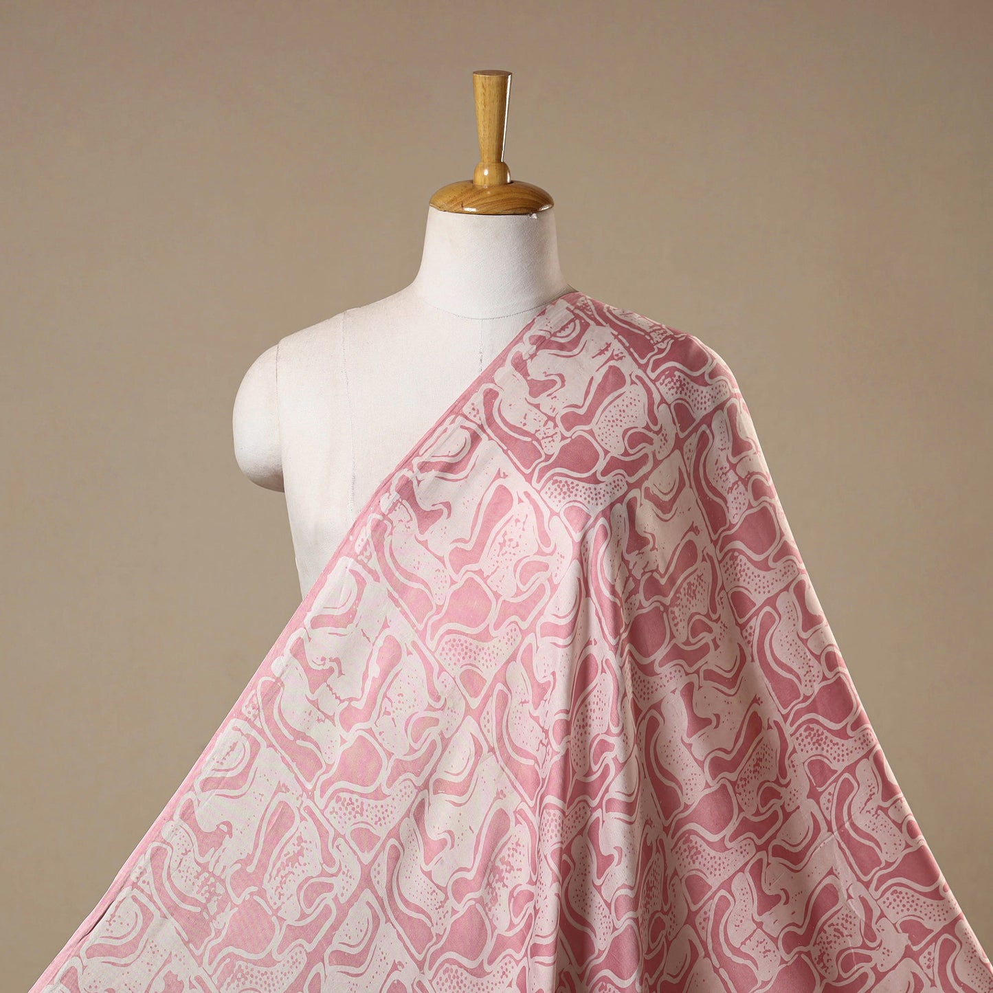 Pink - Kutch Batik Print Modal Silk Fabric 16