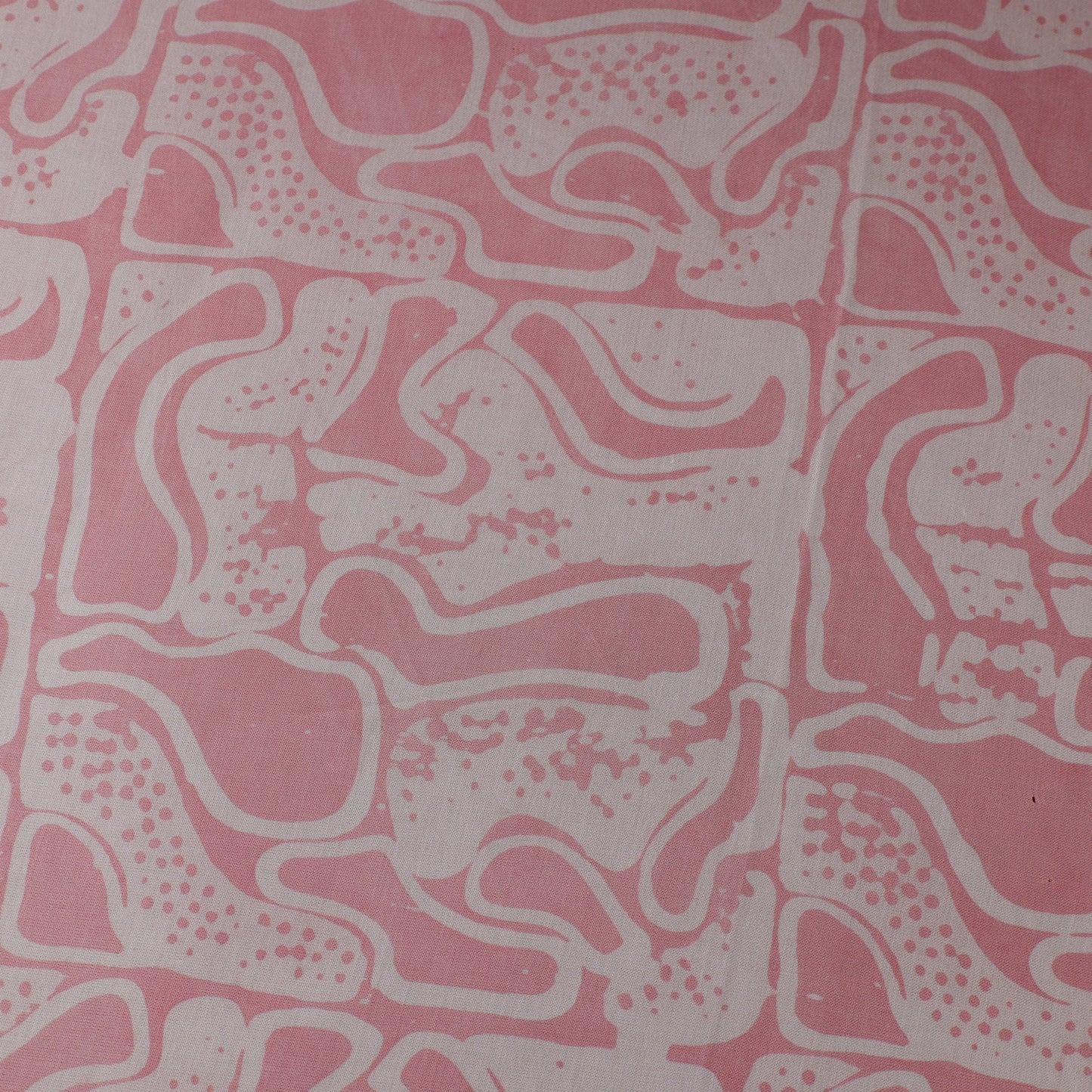 Pink - kutch batik modal silk fabric 16 - handcrafted