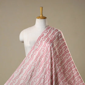 Pink - kutch batik modal silk fabric 26 - handcrafted