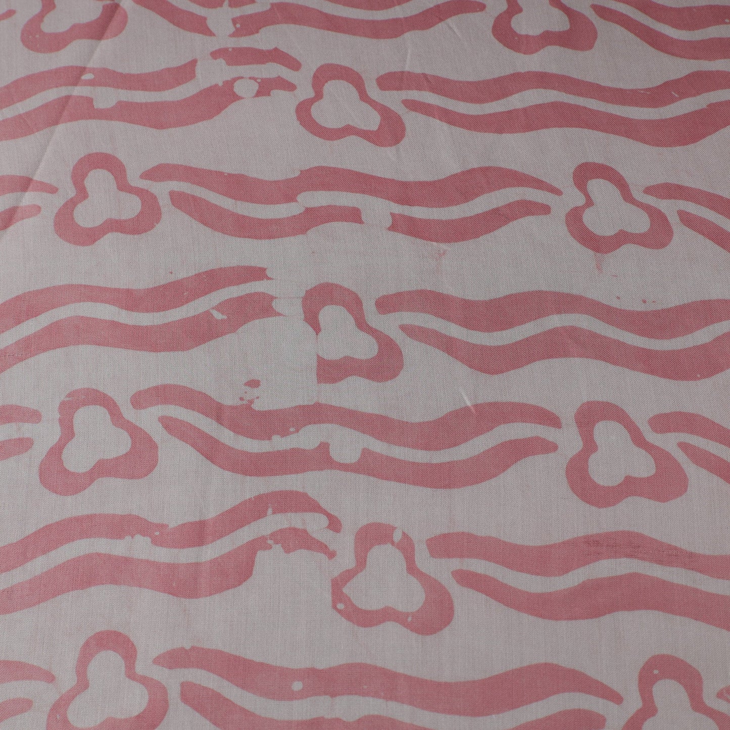 Pink - kutch batik modal silk fabric 26 - handcrafted