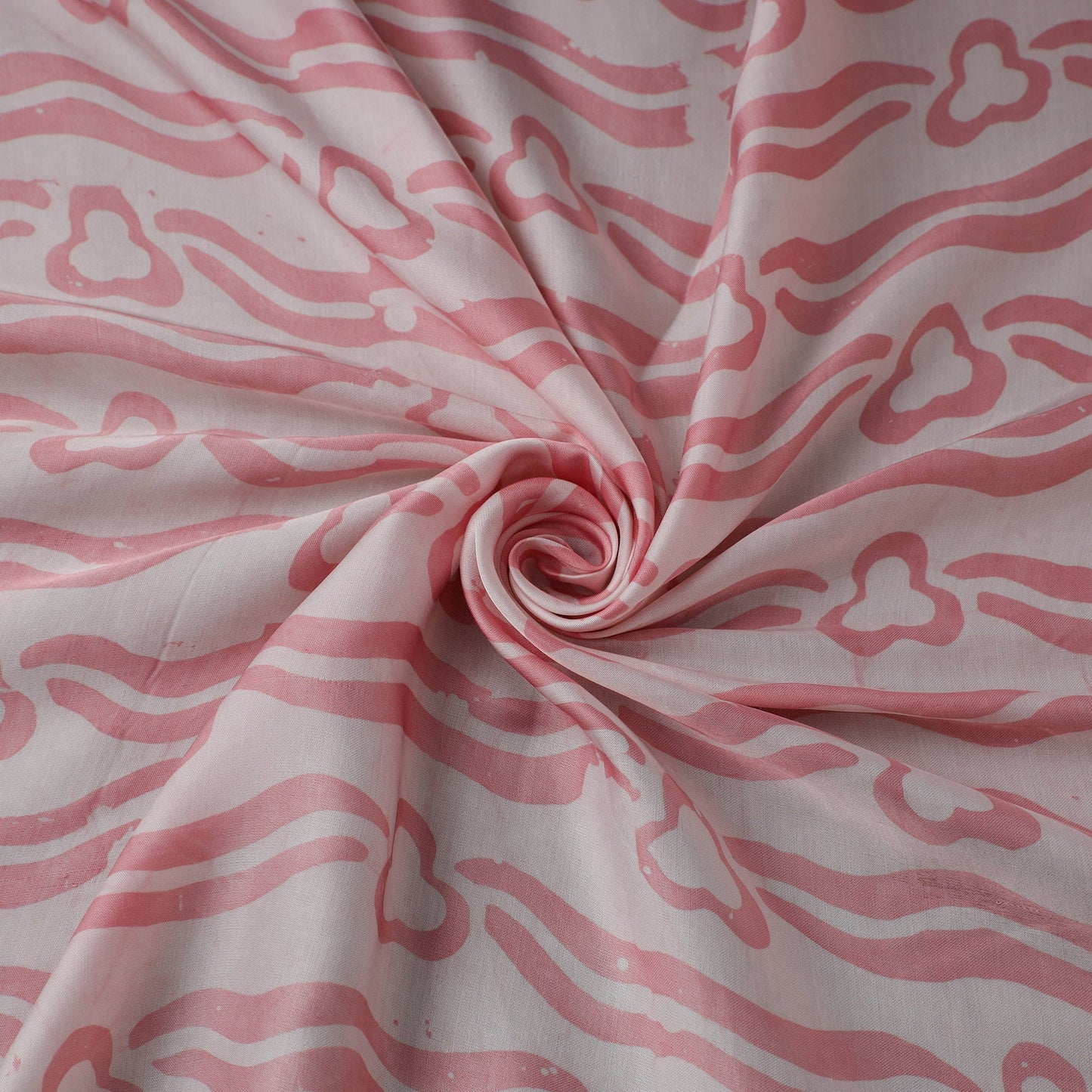 Pink - kutch batik modal silk fabric 26 - handcrafted