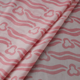 Pink - kutch batik modal silk fabric 26 - handcrafted
