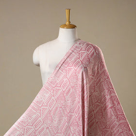Pink - kutch batik modal silk fabric 35 - handcrafted