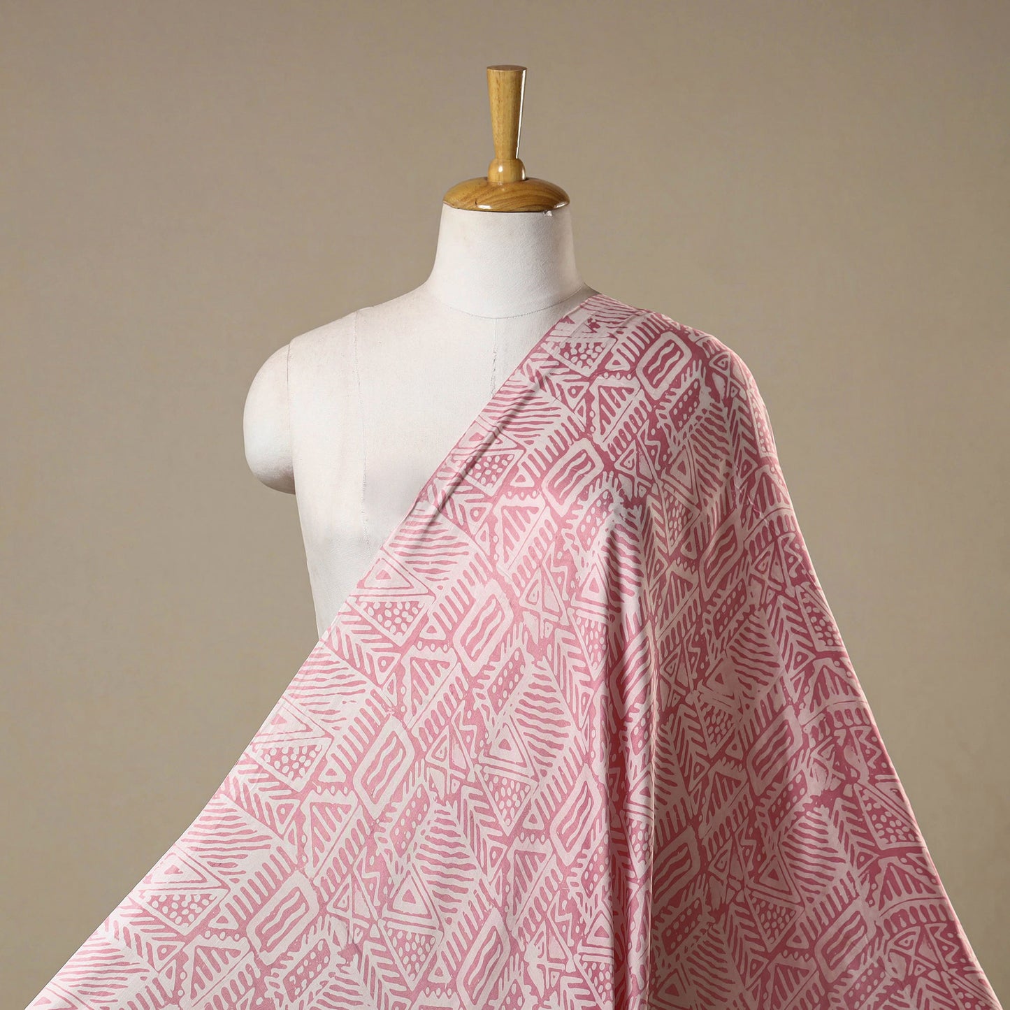 Pink - Kutch Batik Print Modal Silk Fabric 35
