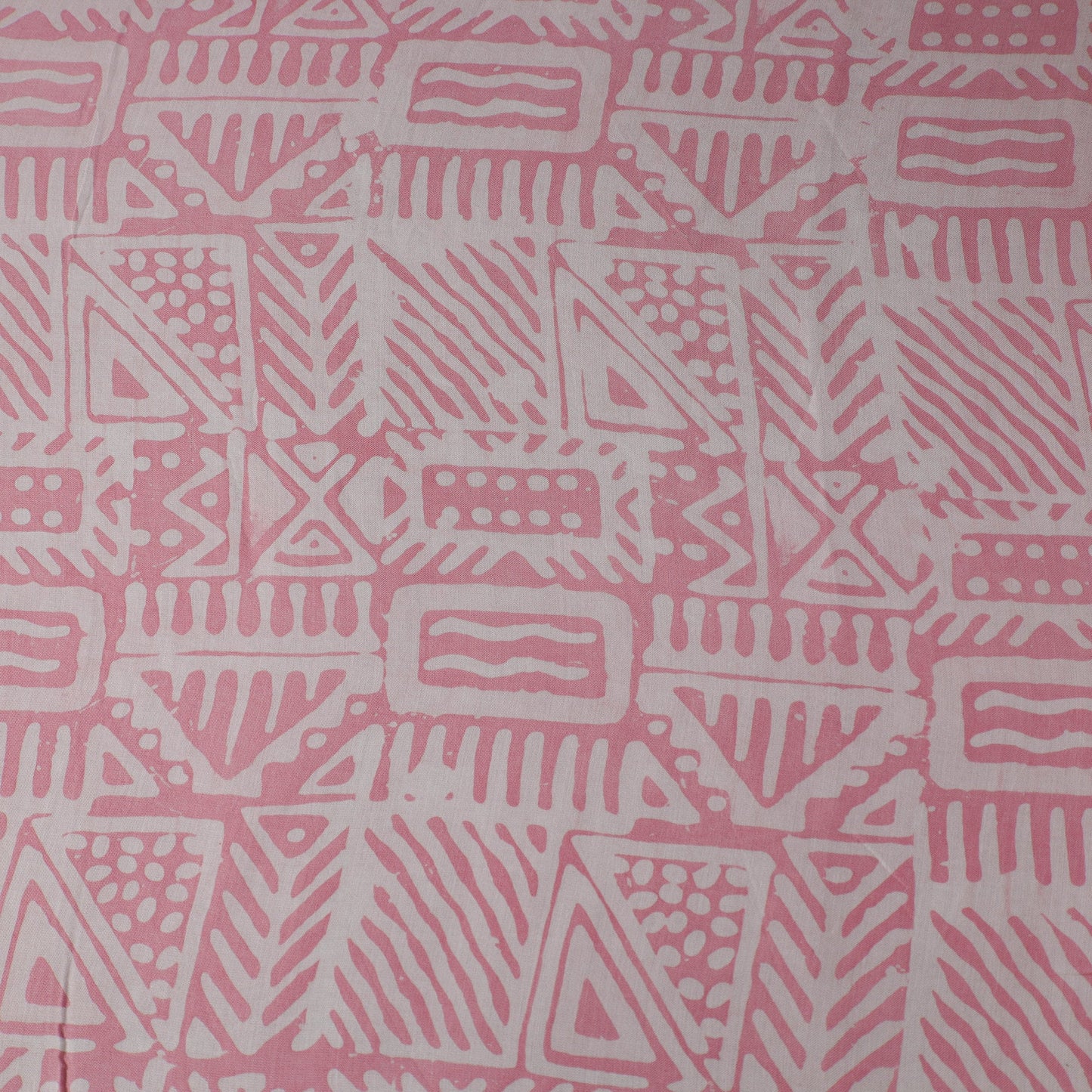 Pink - kutch batik modal silk fabric 35 - handcrafted