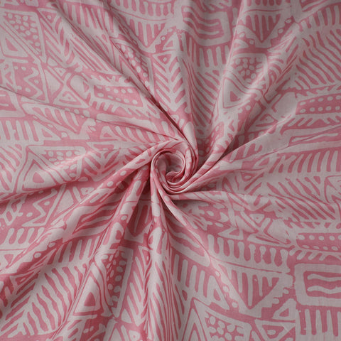 Pink - kutch batik modal silk fabric 35 - handcrafted