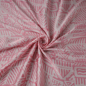 Pink - kutch batik modal silk fabric 35 - handcrafted