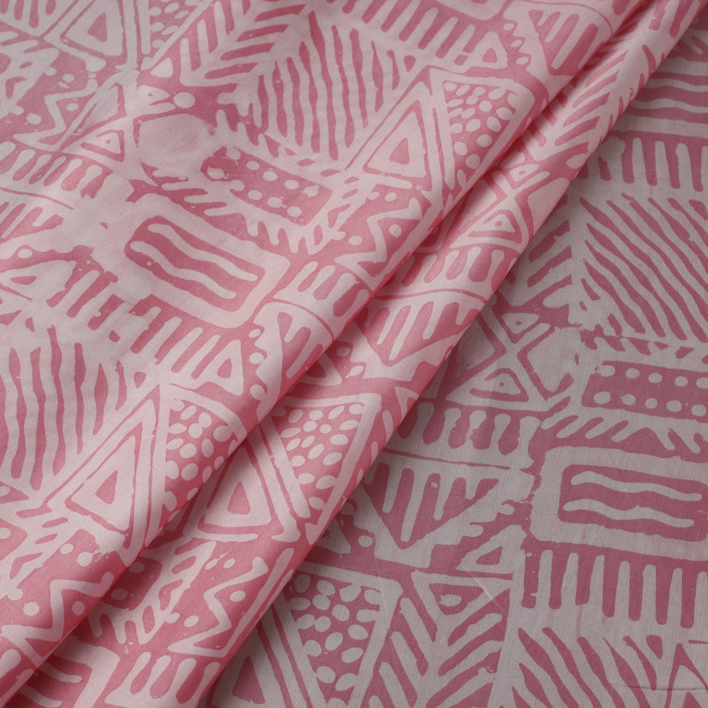 Pink - Kutch Batik Print Modal Silk Fabric 35