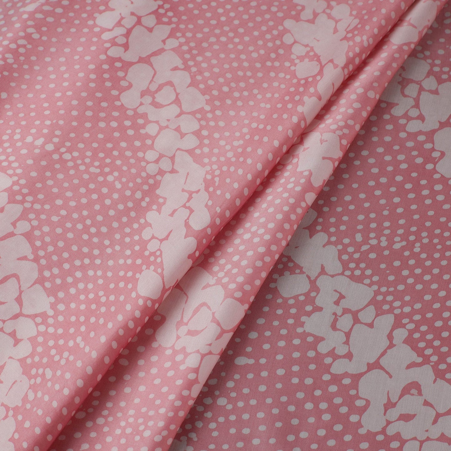 Pink - kutch batik modal silk fabric 36 - handcrafted