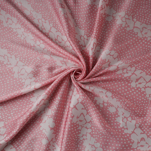Pink - kutch batik modal silk fabric 36 - handcrafted