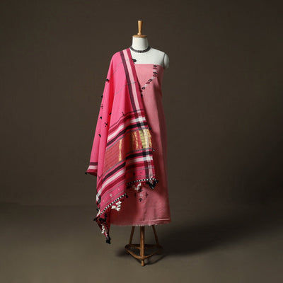 Kutch bhujodi handloom kala cotton 3pc unstitched dress