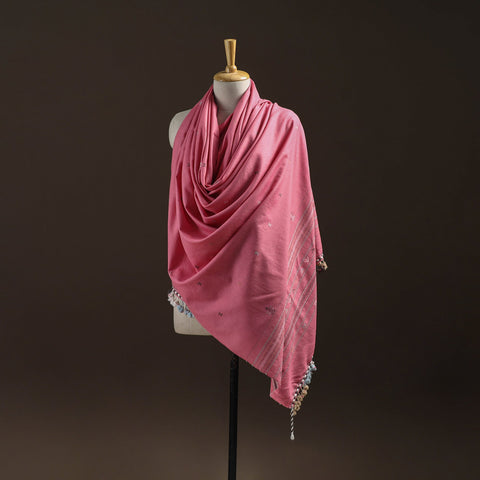 Pink - kutch bhujodi handwoven merino wool shawl 17