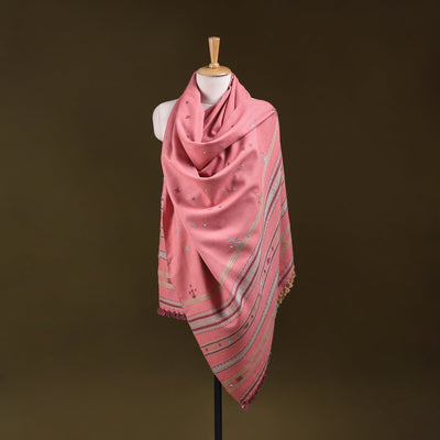 Pink - kutch bhujodi handwoven mirror work acrylic wool