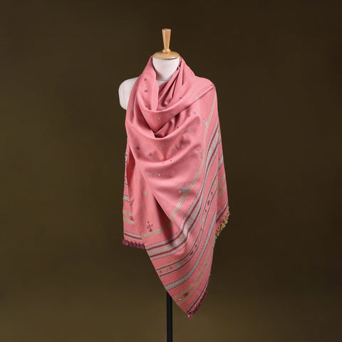 Pink - kutch bhujodi handwoven mirror work acrylic wool