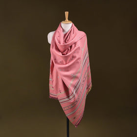 Pink - kutch bhujodi handwoven mirror work acrylic wool