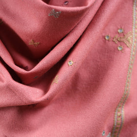 Pink - kutch bhujodi handwoven mirror work acrylic wool