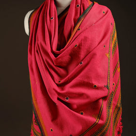 Kutch bhujodi handwoven mirror work wool shawl 16