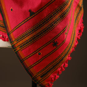 Kutch bhujodi handwoven mirror work wool shawl 16