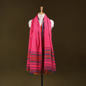 Kutch bhujodi handwoven mirror work acrylic wool shawl 50