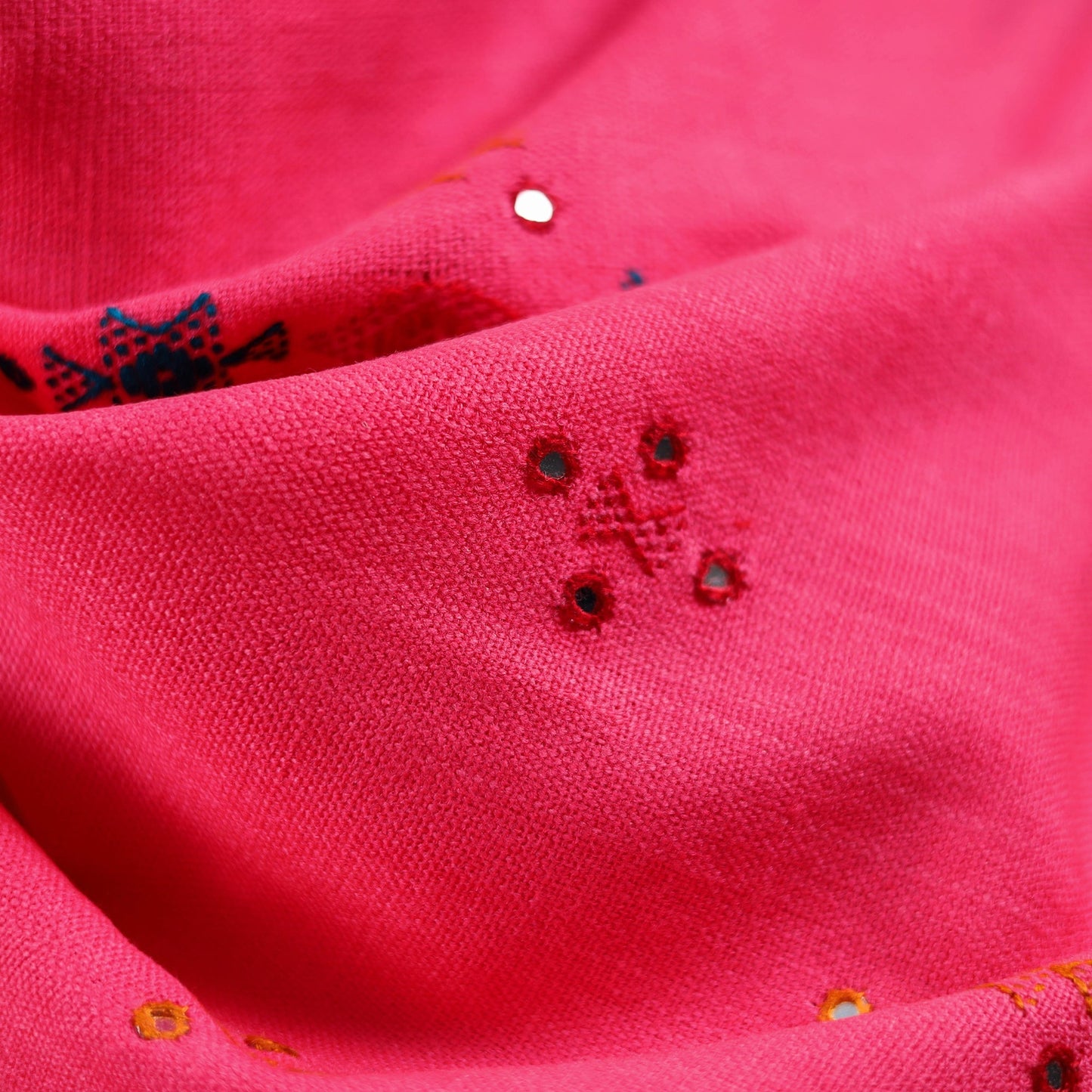 Kutch bhujodi handwoven mirror work acrylic wool shawl 50