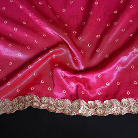 Kutch printed modal silk blouse piece with lace work 02