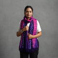 Pink - kutch handwoven bandhani & shibori woolen stole 36