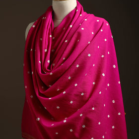 Kutch handwoven merino wool bandhani tie-dye shawl 06