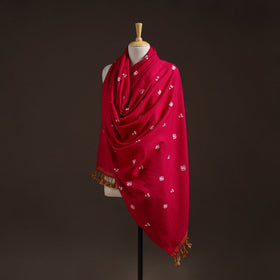 Kutch handwoven merino wool bandhani tie-dye shawl 26