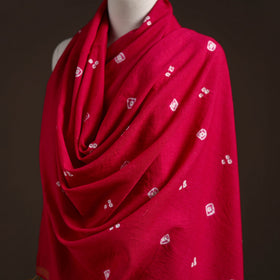 Kutch handwoven merino wool bandhani tie-dye shawl 26