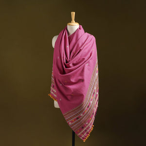 Kutch handwoven merino wool dhabla shawl 55 - handcrafted