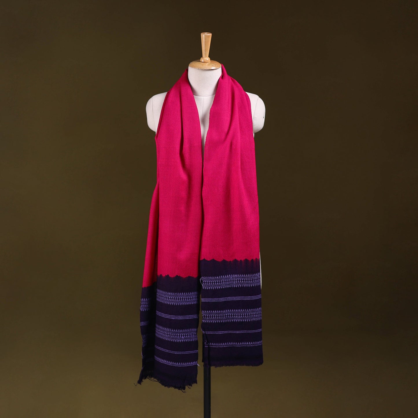 Kutch handwoven merino wool shawl 40 - handcrafted