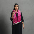 Pink Kutch Handwoven Merino Wool Shibori & Bandhani Stole