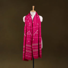 Kutch handwoven merino wool tie-dye bandhani shawl 13
