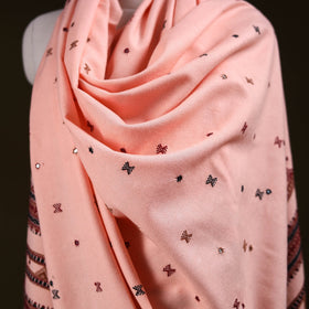 Pink - kutch bhujodi handwoven mirror work acrylic wool