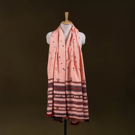 Pink - kutch bhujodi handwoven mirror work acrylic wool