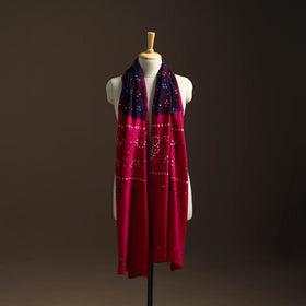 Kutch mirror work handwoven bandhani bagida woolen shawl 12