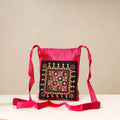 Pink - kutch neran embroidery mashru silk sling bag